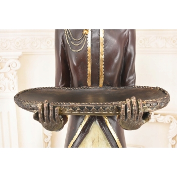 Małpa w Stroju Lokaja - Małpa Kelner z Taca - Figura Rzeźba - Ozdoba 100 cm