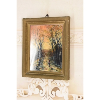 Zbigniew Zabiegaj - Spacer Aleją Drzew - Jesienny Pejzaż - Obraz Dekoracja