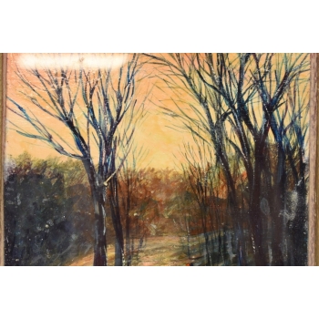 Zbigniew Zabiegaj - Spacer Aleją Drzew - Jesienny Pejzaż - Obraz Dekoracja
