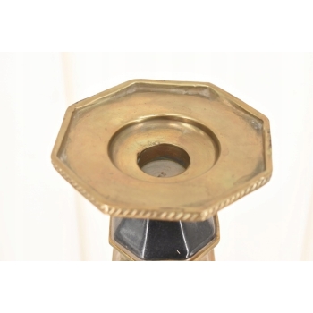 Królewski Geometryczny Świecznik z Porcelany - Prezent - Porcelana + Brąz