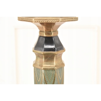 Królewski Geometryczny Świecznik z Porcelany - Prezent - Porcelana + Brąz