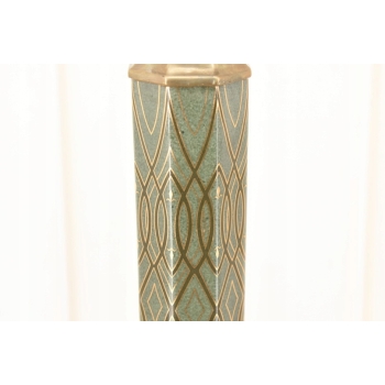 Królewski Geometryczny Świecznik z Porcelany - Prezent - Porcelana + Brąz