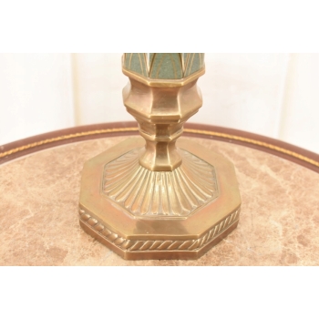 Królewski Geometryczny Świecznik z Porcelany - Prezent - Porcelana + Brąz