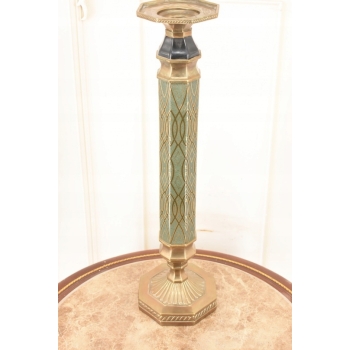 Królewski Geometryczny Świecznik z Porcelany - Prezent - Porcelana + Brąz