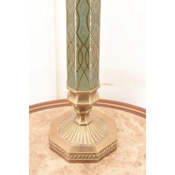 Królewski Geometryczny Świecznik z Porcelany - Prezent - Porcelana + Brąz