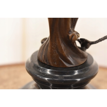 Zmysłowa Naga Kobieta Na Fali - Figura Rzeźba z Brązu - Dekoracja