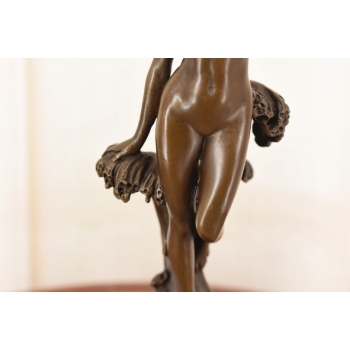 Zmysłowa Naga Kobieta Na Fali - Figura Rzeźba z Brązu - Dekoracja