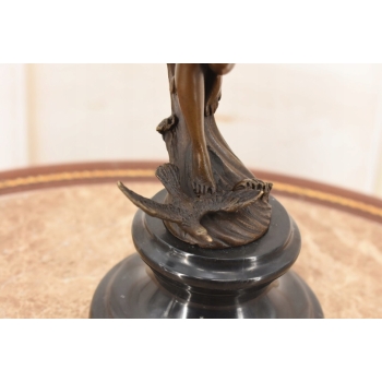 Zmysłowa Naga Kobieta Na Fali - Figura Rzeźba z Brązu - Dekoracja