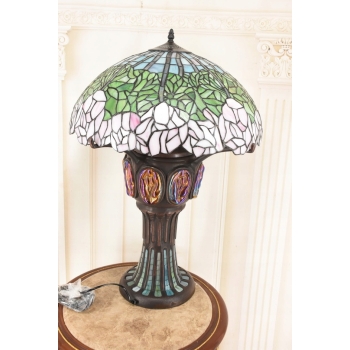 Lampa Witrażowa - Styl Tiffany Glass - Witraż - Motyw Róż - Ozdoba