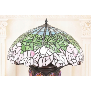 Lampa Witrażowa - Styl Tiffany Glass - Witraż - Motyw Róż - Ozdoba