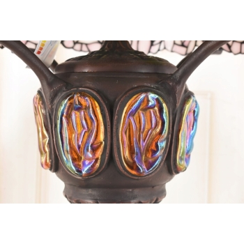 Lampa Witrażowa - Styl Tiffany Glass - Witraż - Motyw Róż - Ozdoba