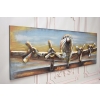 Metalowy Obraz 3D - Trójwymiarowy Lecący Samolot - Ozdoba Metal 60 x 180 cm