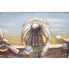 Metalowy Obraz 3D - Trójwymiarowy Lecący Samolot - Ozdoba Metal 60 x 180 cm