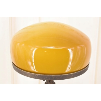 Lampa Gabinetowa Koniakowa - Bankierka mosiężna mosiądz 40cm - Pomarańczowa