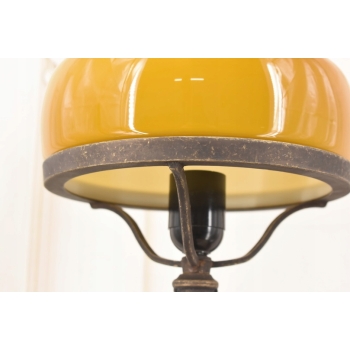 Lampa Gabinetowa Koniakowa - Bankierka mosiężna mosiądz 40cm - Pomarańczowa