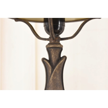 Lampa Gabinetowa Koniakowa - Bankierka mosiężna mosiądz 40cm - Pomarańczowa