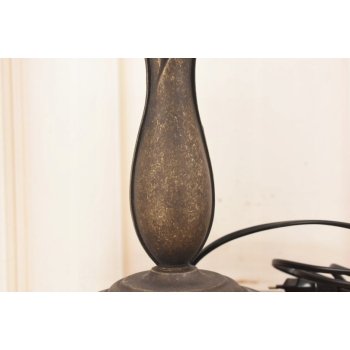 Lampa Gabinetowa Koniakowa - Bankierka mosiężna mosiądz 40cm - Pomarańczowa