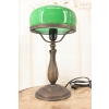 Lampa Gabinetowa Koniakowa - Bankierka mosiężna mosiądz 40cm - Zielona