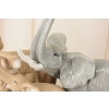 Porcelanowa Figura Stado Słoni - Trzy Słoniki - Rzeźba Porcelana Uszkodzona