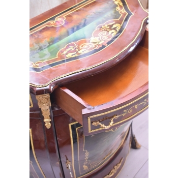 Pałacowa Drewniana Komoda z Malunkami - Szafa - Arystokracja - Złote Okucia