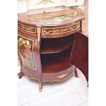 Pałacowa Drewniana Komoda z Malunkami - Szafa - Arystokracja - Złote Okucia