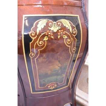 Pałacowa Drewniana Komoda z Malunkami - Szafa - Arystokracja - Złote Okucia