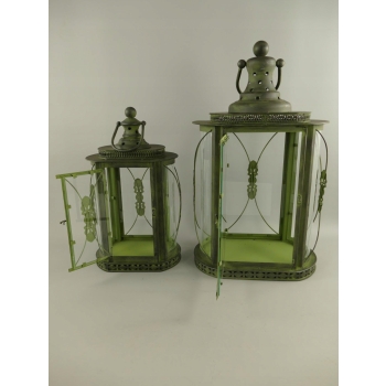 2 x Lampiony Lampion Latarnie na świece - Vintage Dekoracja