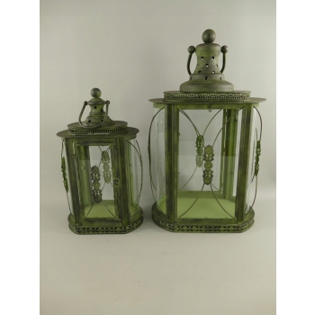 2 x Lampiony Lampion Latarnie na świece - Vintage Dekoracja