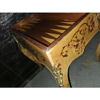 Drewniany Stolik Szachowy - Stół Styl Art Deco - Drewno - Uszkodzony