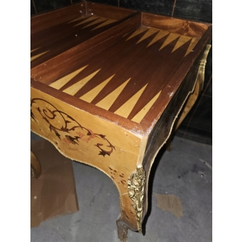 Drewniany Stolik Szachowy - Stół Styl Art Deco - Drewno - Uszkodzony