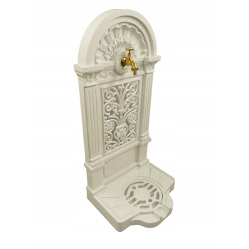 Aluminiowy Ogrodowy Odpływ Wylewka Fontanna Kran - Biały 83cm