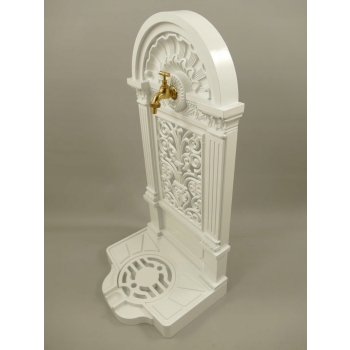 Aluminiowy Ogrodowy Odpływ Wylewka Fontanna Kran - Biały 83cm