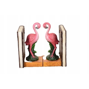 Podpórka Pod Książki Dwa Flamingi - Różowy Flaming - Figura Rzeźba z Brązu
