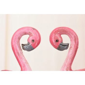Podpórka Pod Książki Dwa Flamingi - Różowy Flaming - Figura Rzeźba z Brązu