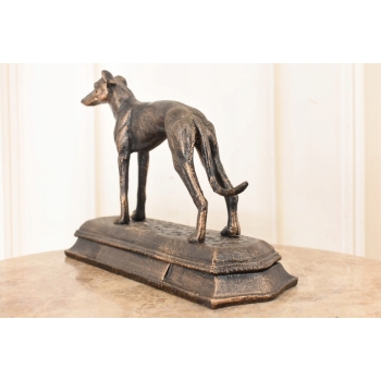 Żeliwna Figura Psa Gończego - Pies Chart Rzeźba z Żeliwa - Dekoracja