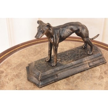 Żeliwna Figura Psa Gończego - Pies Chart Rzeźba z Żeliwa - Dekoracja