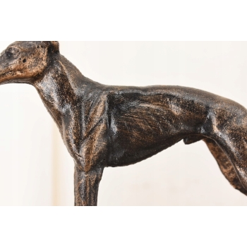 Żeliwna Figura Psa Gończego - Pies Chart Rzeźba z Żeliwa - Dekoracja