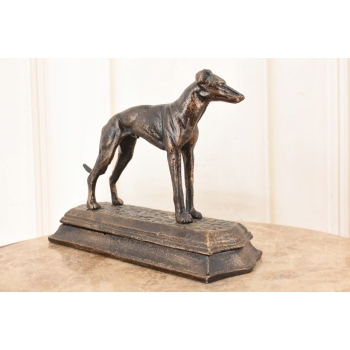 Żeliwna Figura Psa Gończego - Pies Chart Rzeźba z Żeliwa - Dekoracja