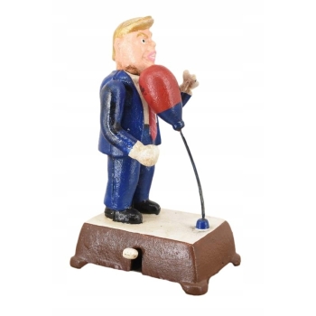 Żeliwna Figura Trump Bokser - Prezydent Trump w Rękawicach - Rzeźba Ozdoba