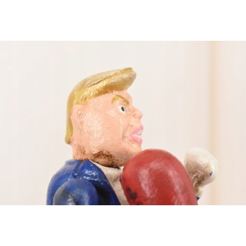 Żeliwna Figura Trump Bokser - Prezydent Trump w Rękawicach - Rzeźba Ozdoba
