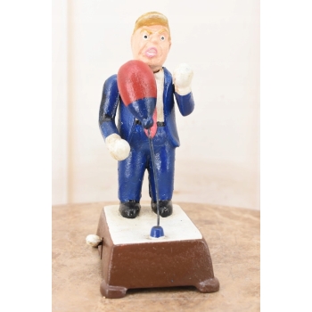 Żeliwna Figura Trump Bokser - Prezydent Trump w Rękawicach - Rzeźba Ozdoba