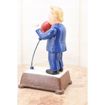 Żeliwna Figura Trump Bokser - Prezydent Trump w Rękawicach - Rzeźba Ozdoba