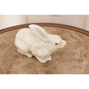 Biały Królik - Żeliwna stara figura - Zając - Dekoracja Ozdoba