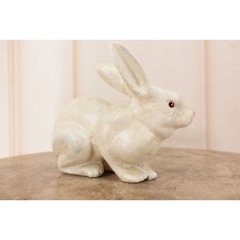 Biały Królik - Żeliwna stara figura - Zając - Dekoracja Ozdoba