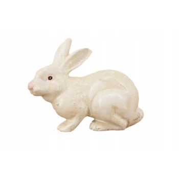 Biały Królik - Żeliwna stara figura - Zając - Dekoracja Ozdoba