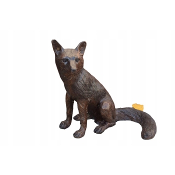 Duży Siedzący Lis z Brązu - Dostojny Lisek - Figura Rzeźba Brąz Dekoracja
