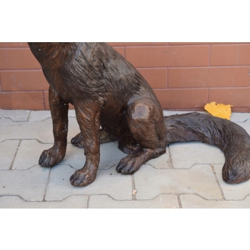 Duży Siedzący Lis z Brązu - Dostojny Lisek - Figura Rzeźba Brąz Dekoracja