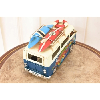 Metalowy Model Samochodu - Ogórek Niebieski z Deska Sufringowa - Ozdoba