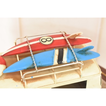 Metalowy Model Samochodu - Ogórek Niebieski z Deska Sufringowa - Ozdoba