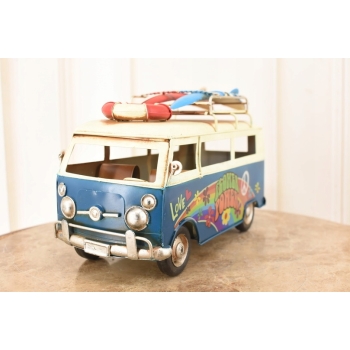 Metalowy Model Samochodu - Ogórek Niebieski z Deska Sufringowa - Ozdoba